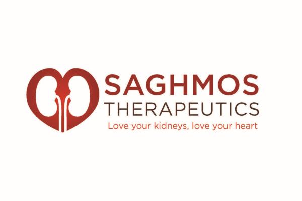 Saghmos Therapeutics logo with tagline: Love your kidneys, love your heart