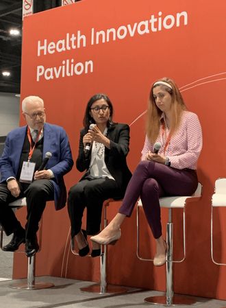 discussion panel of 3 people