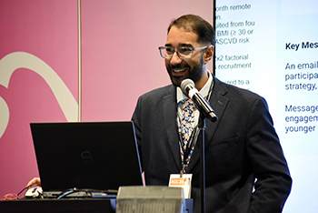 Pishoy Gouda participates in a moderated poster session during ACC25.