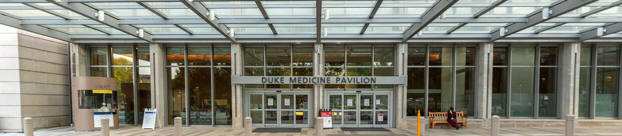 The beautiful entrance to Duke Medical Pavillion.