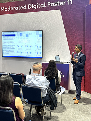 Nishant Shah shares his insights during a moderated poster presentation at AHA25