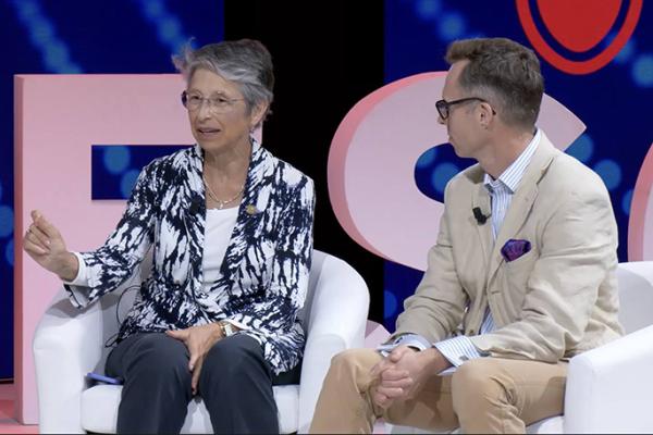 DCRI faculty member Pamela Douglas speaks on a panel at a recent conference.