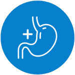 Icon of a stomach with a plus sign